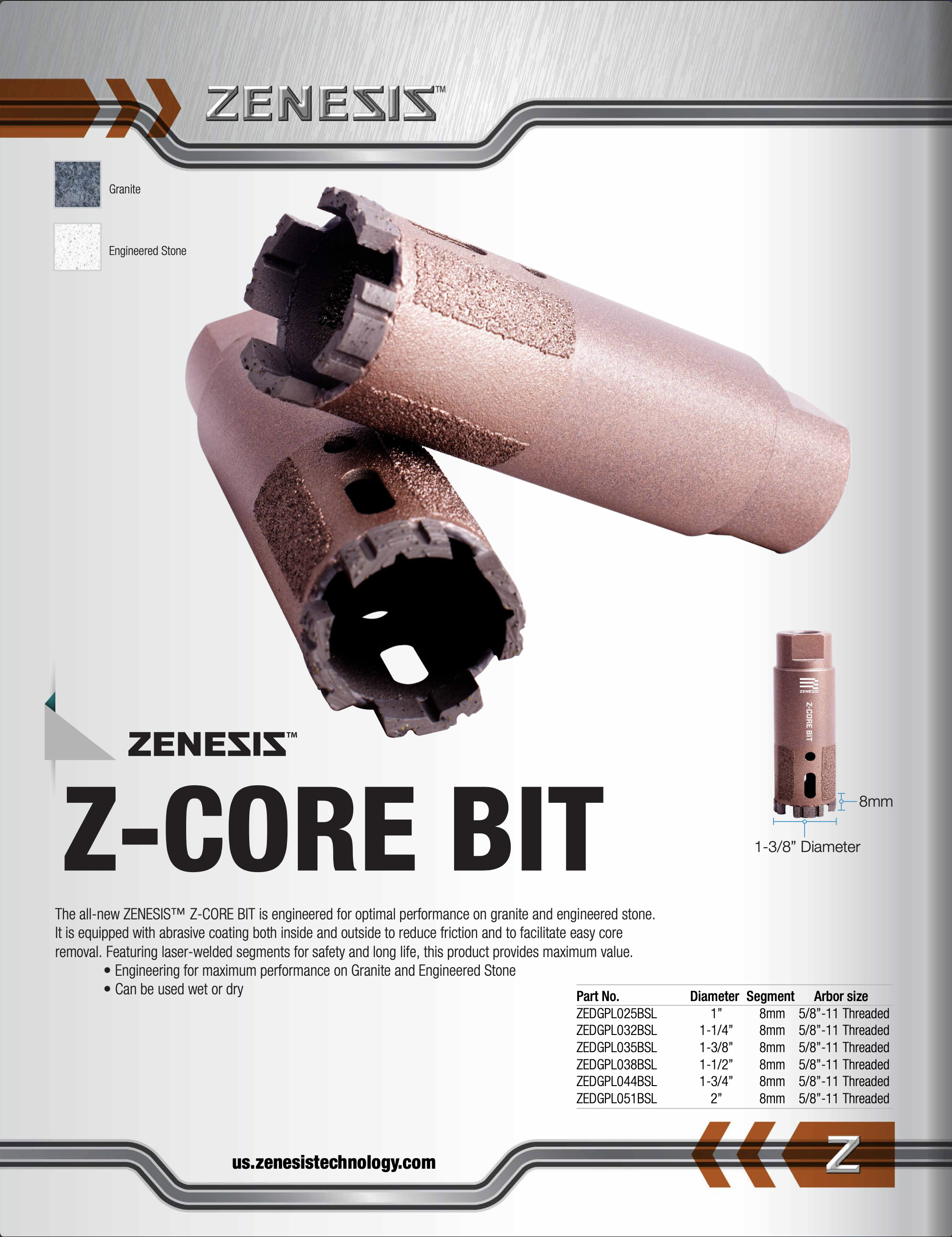 ZENESIS™ Z‐Core Bit